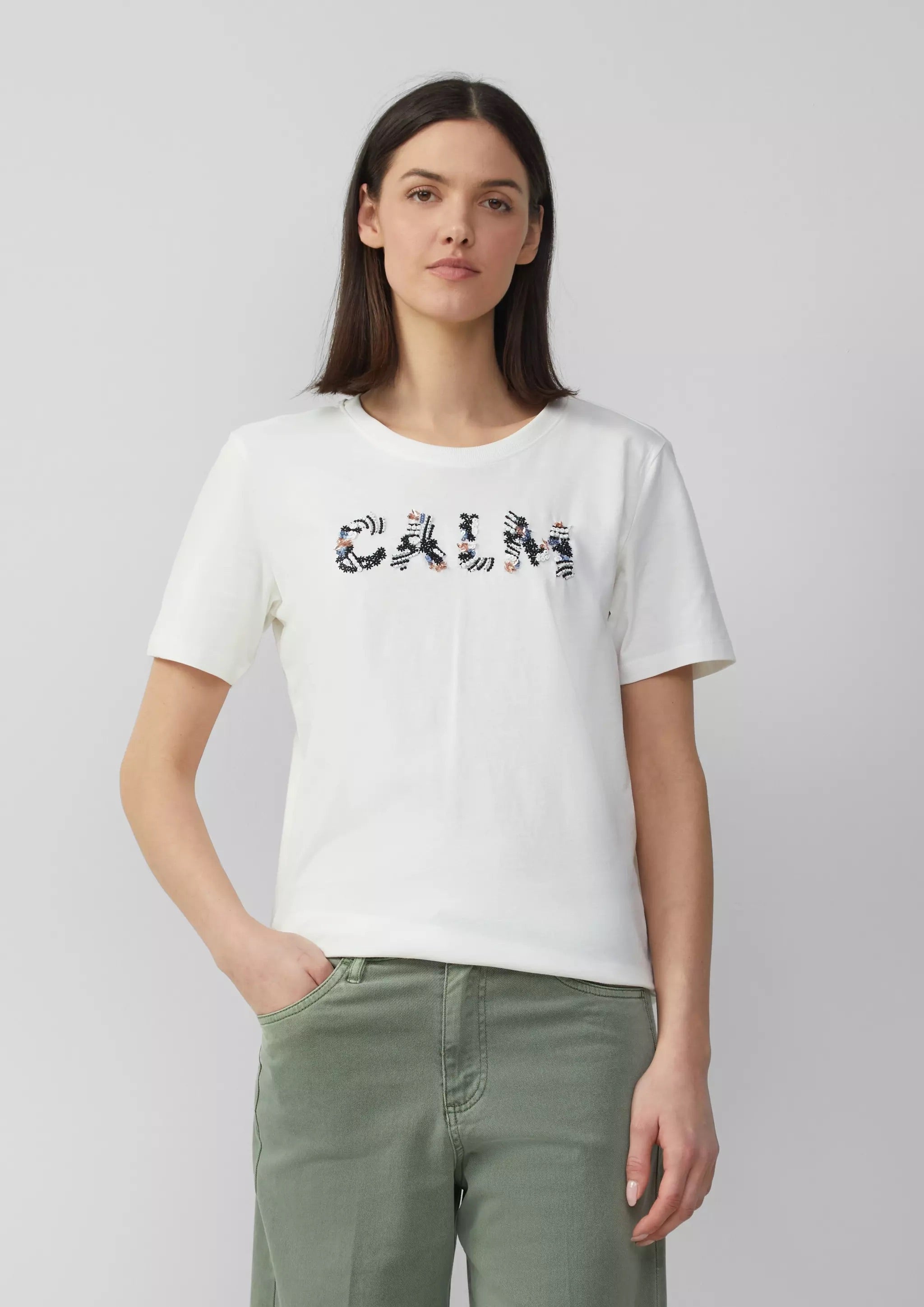 s.Oliver Women's Relaxed Fit Jersey T-Shirt - CALM Floral Artwork