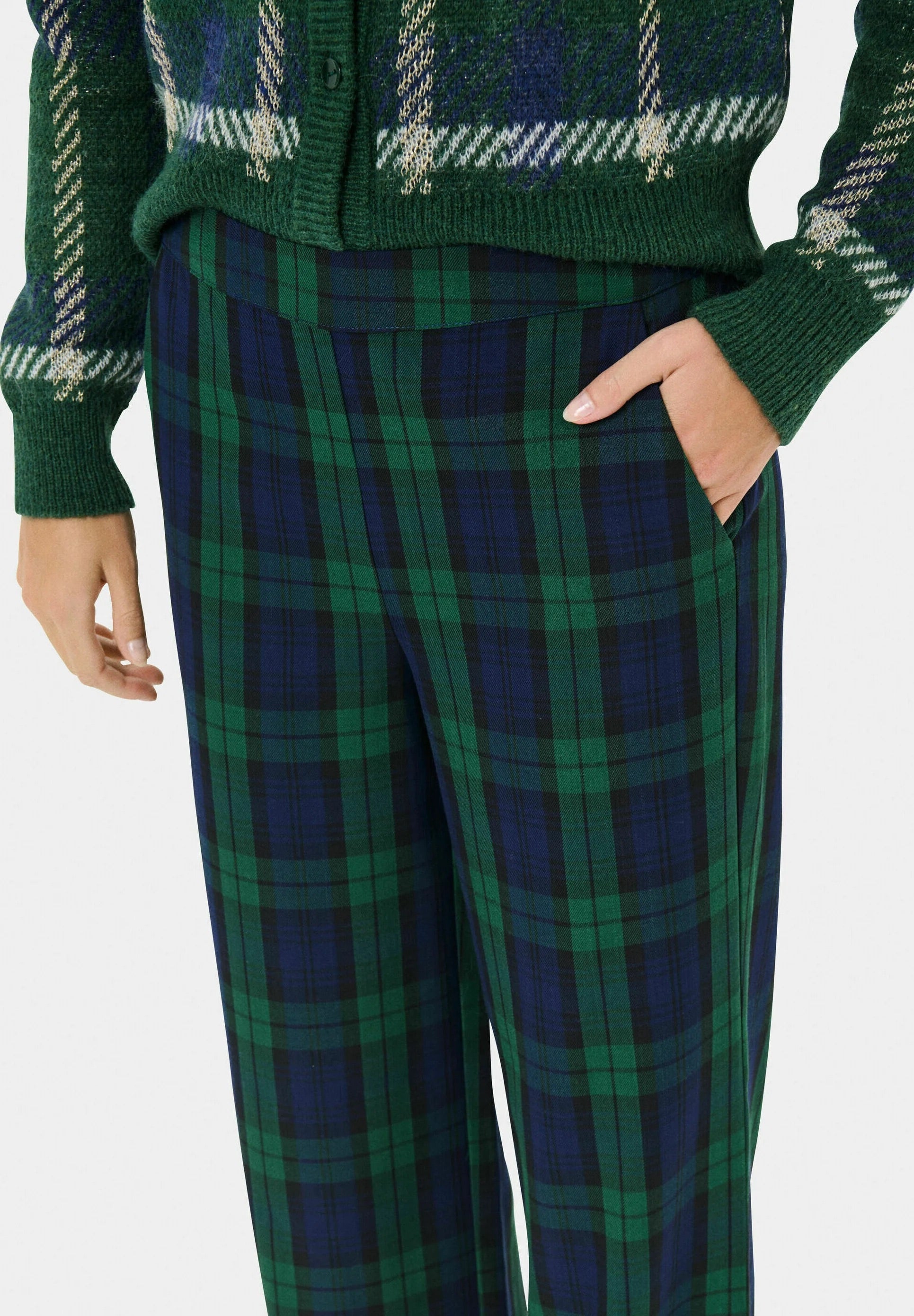 Saint Tropez MADONNASZ Trousers - Ocean Botanical Plaid