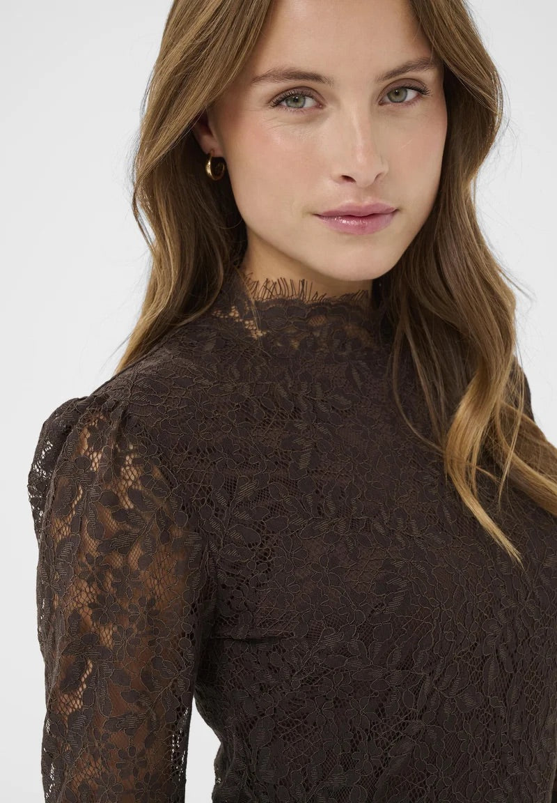 Saint Tropez GannaSZ Lace Dress - Oak Brown