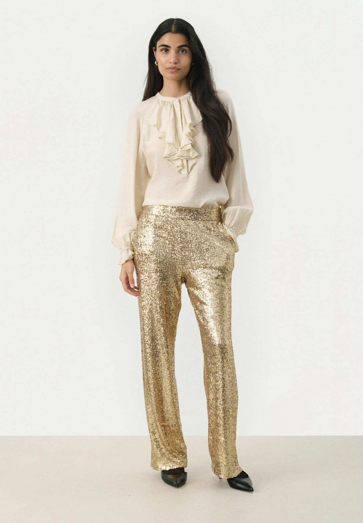 Part Two MELODIEPW Sequin Wide-Leg Trousers - Gold