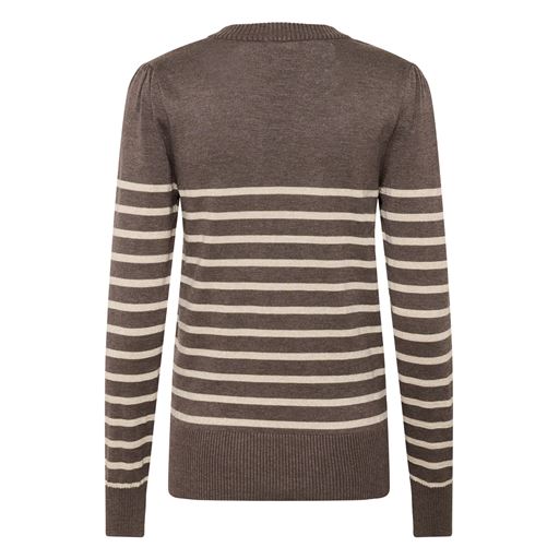 Saint Tropez MilaSZ Striped Pullover Sweater - Brown Beige