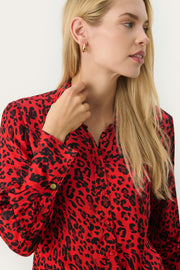 Part Two MaicaPW Shirt - Red Leopard Print Blouse