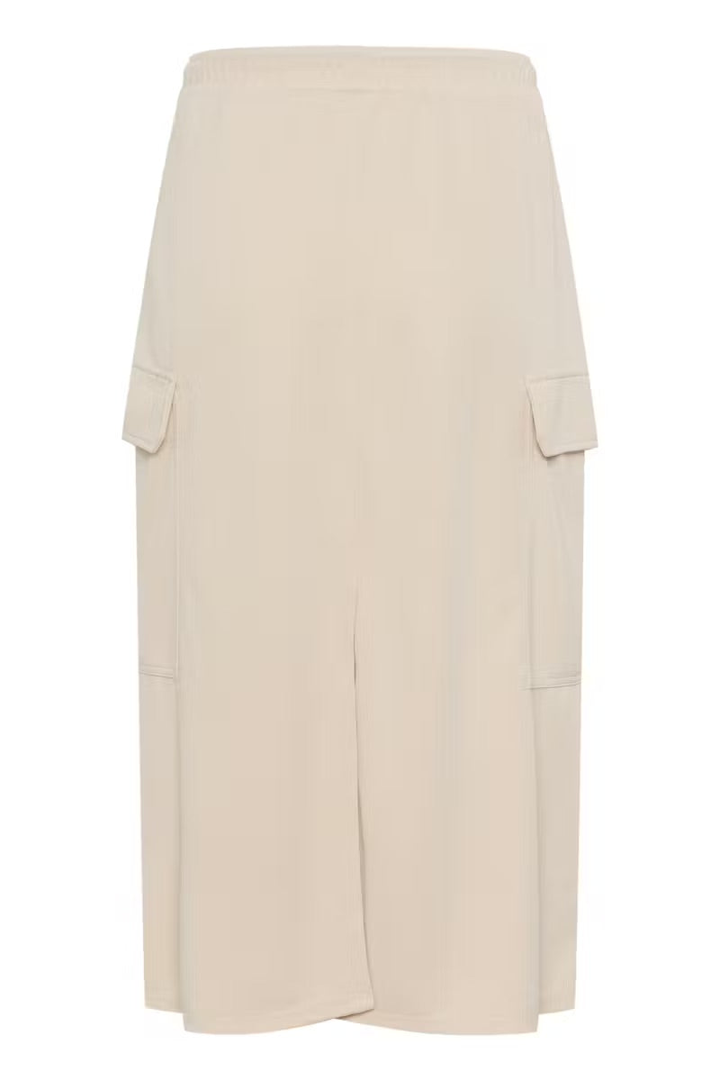 Part Two JanayaPW Cargo Skirt - Beige Utility Midi Skirt