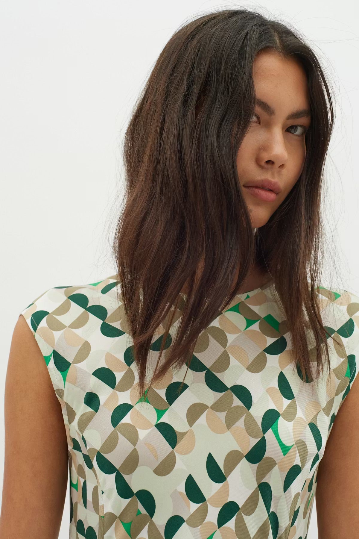 InWear BerilIW Dress - Green Geometric Print Maxi Dress