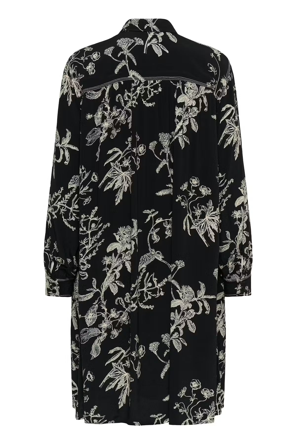 Part Two SanesPW Dress - Black Floral Print Shirt Dress