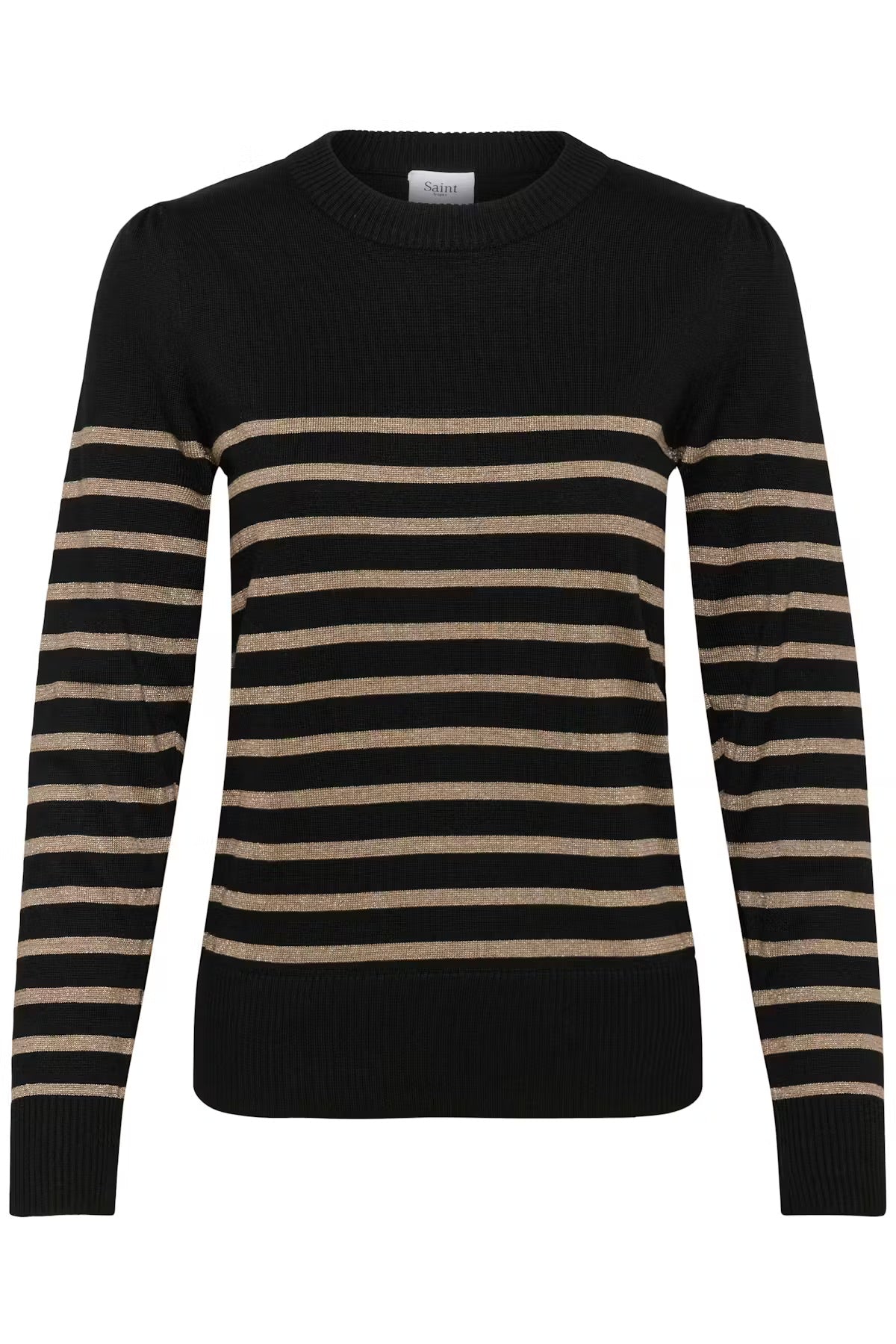 Saint Tropez MilaSZ Pullover - Black with Gold Stripes