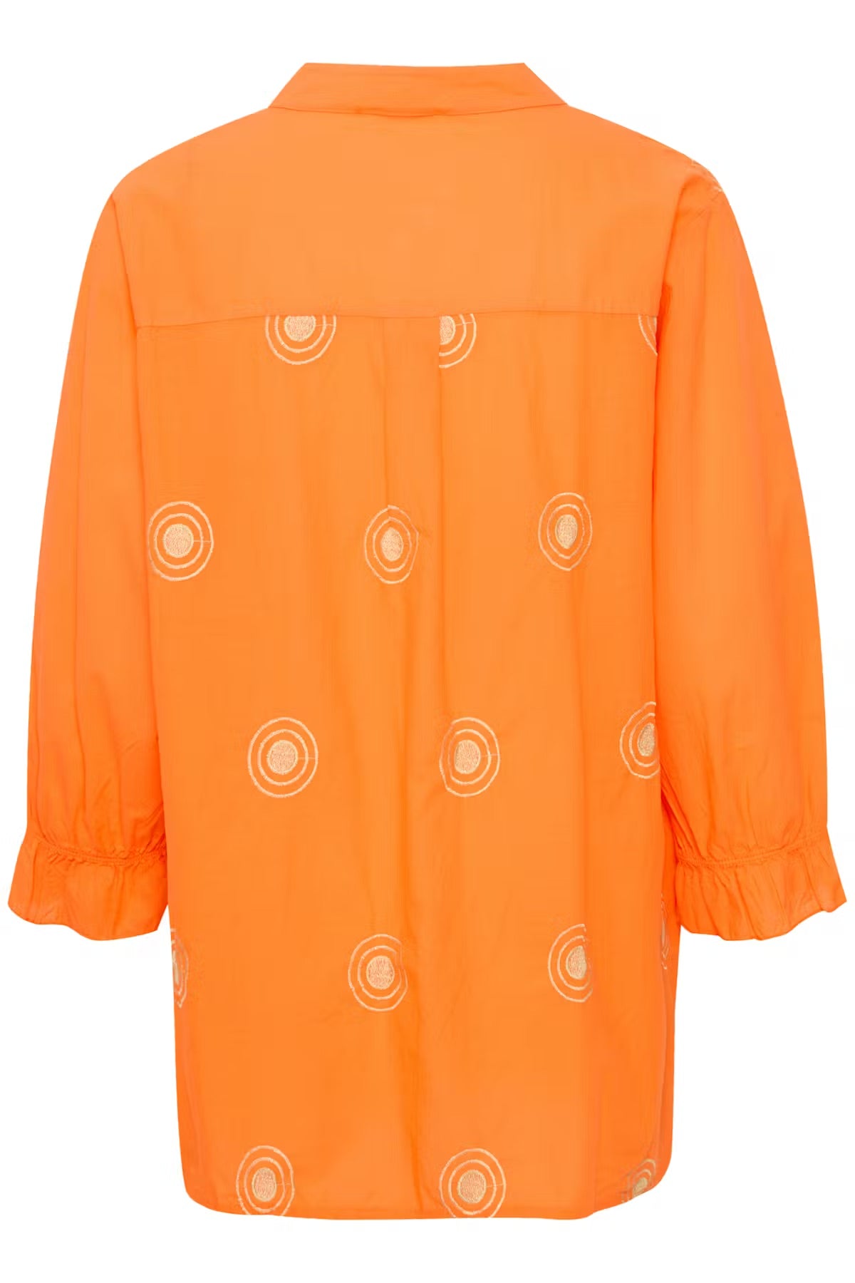 Sorbet Gilsa Embroidered V-Neck Blouse in Tangerine Orange