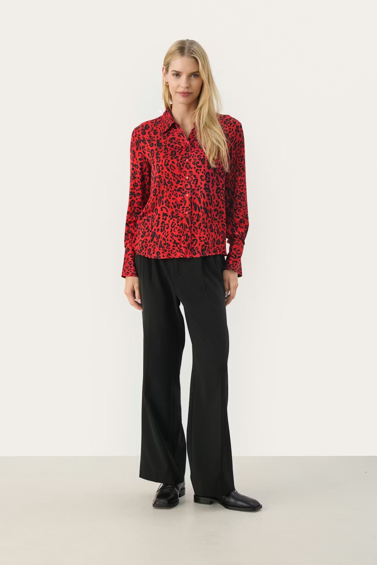 Part Two MaicaPW Shirt - Red Leopard Print Blouse