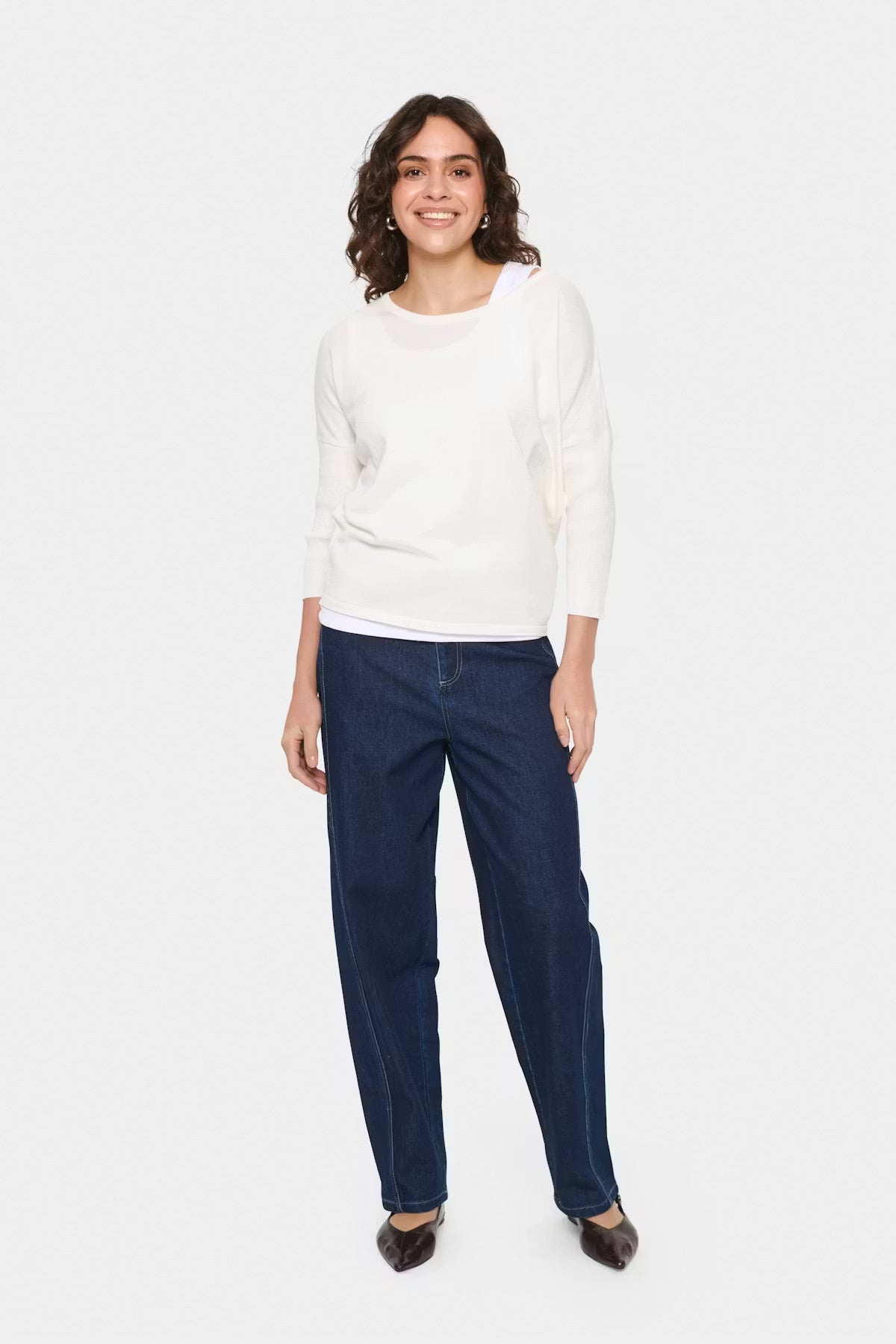 Saint Tropez MilaSZ R-Neck Sweater - White