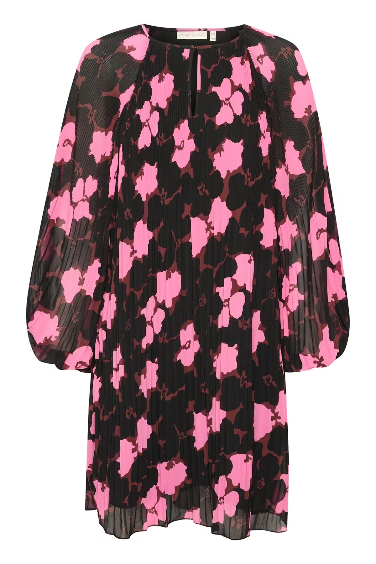 InWear MendraIW Short Dress - Pink Floral Print Pleated Dress