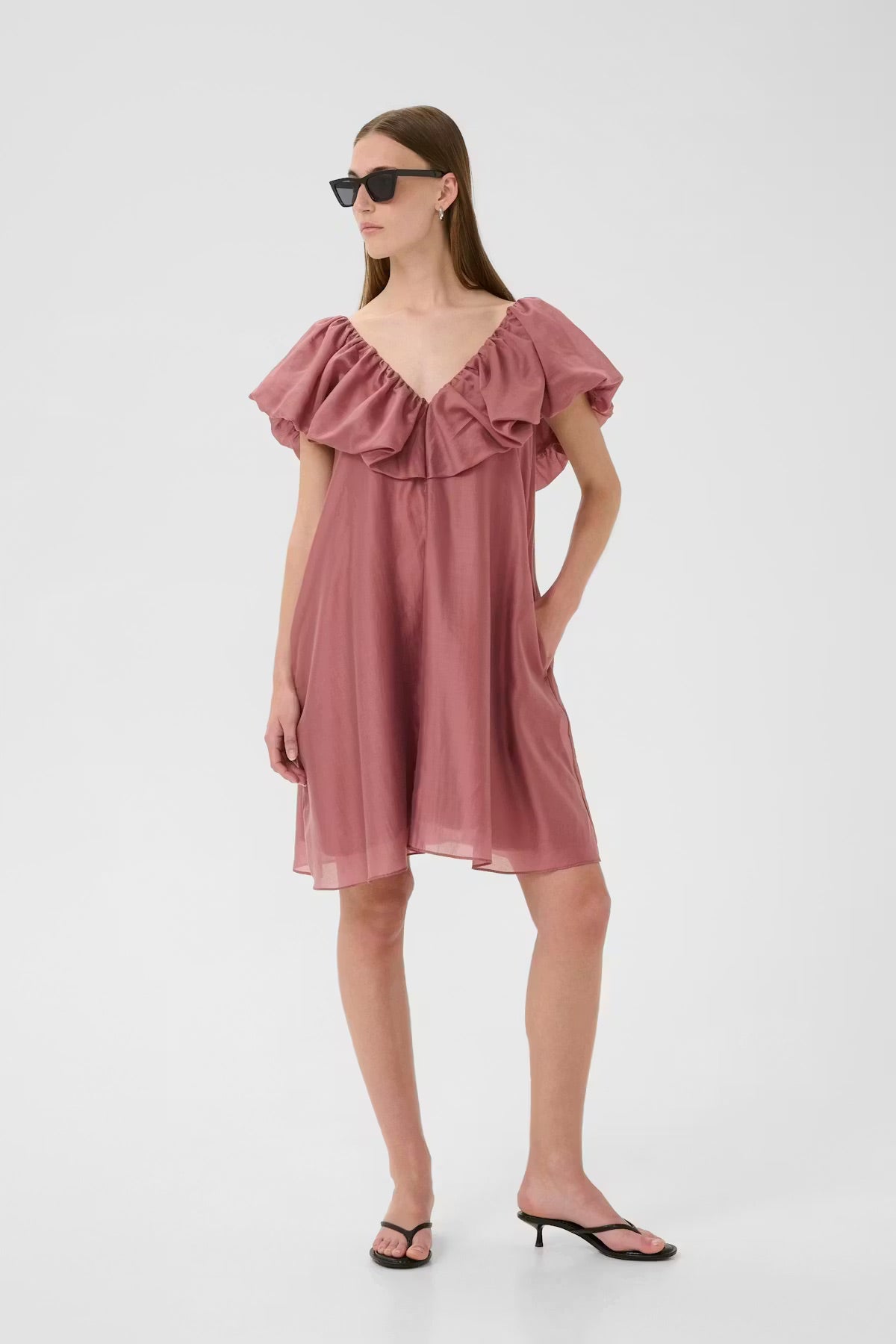 InWear AmeliaIW Dress - Dusty Rose Ruffle Dress