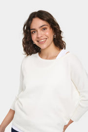 Saint Tropez MilaSZ R-Neck Sweater - White