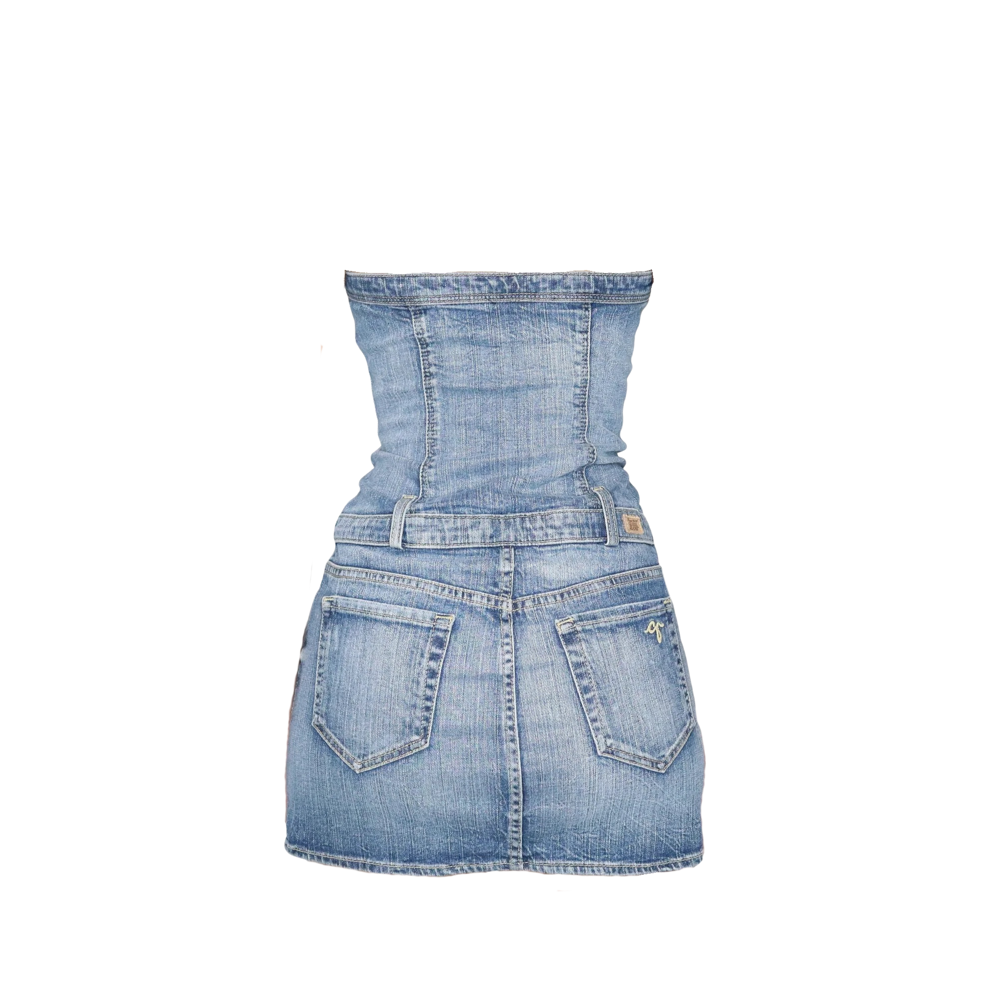 Guess Strapless Denim Corset Mini Dress