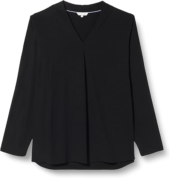 TRIANGLE Women's Black Long Sleeve Blouse - V-Neck
