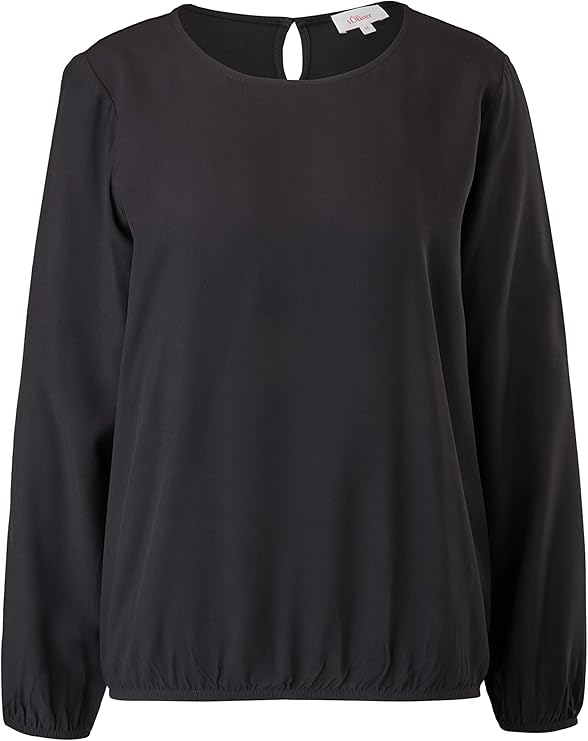 s.Oliver Long Sleeve Blouse with Keyhole Detail