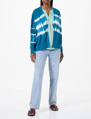 s.Oliver Tie-Dye Button Cardigan - Dark Teal Melange