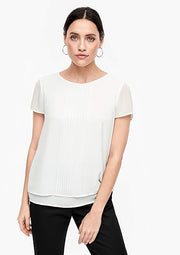 s.Oliver BLACK LABEL Pleated Blouse - Dream Cream