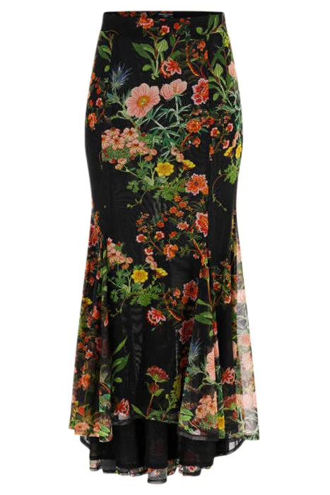 Marciano by Guess Lewis Mesh Skirt - Black Beauty Print