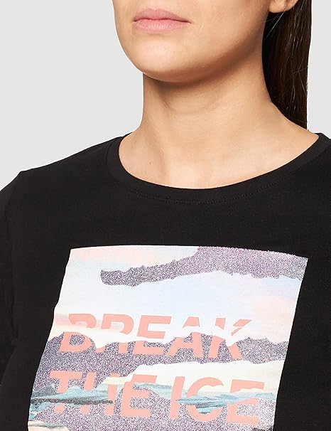 s.Oliver Women's Long Sleeve T-Shirt - BREAK THE ICE Graphic - Regular Fit