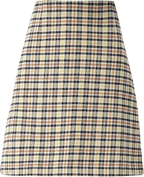 s.Oliver Women's Classic Plaid Mini Skirt - Beige Brown Houndstooth - Model 2121590