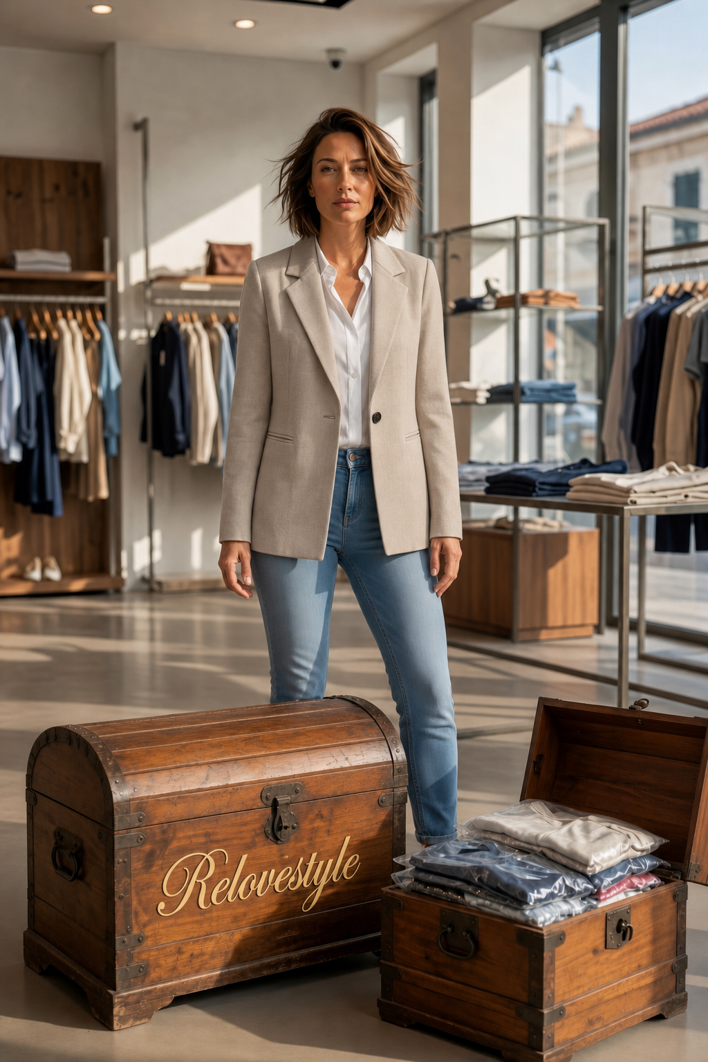Co'couture Oversized Single-Button Blazer – Sand