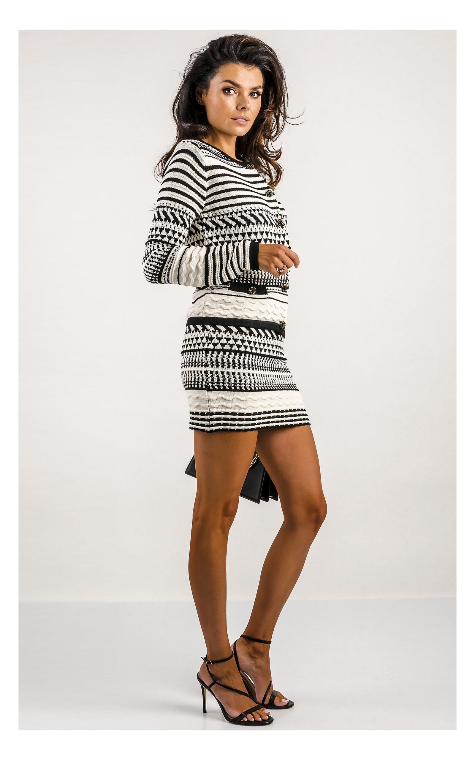 Marciano Guess Patterned Cardigan - Black-Cream