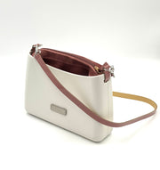 O bag Glam – white with Testa di Moro suede-effect lining