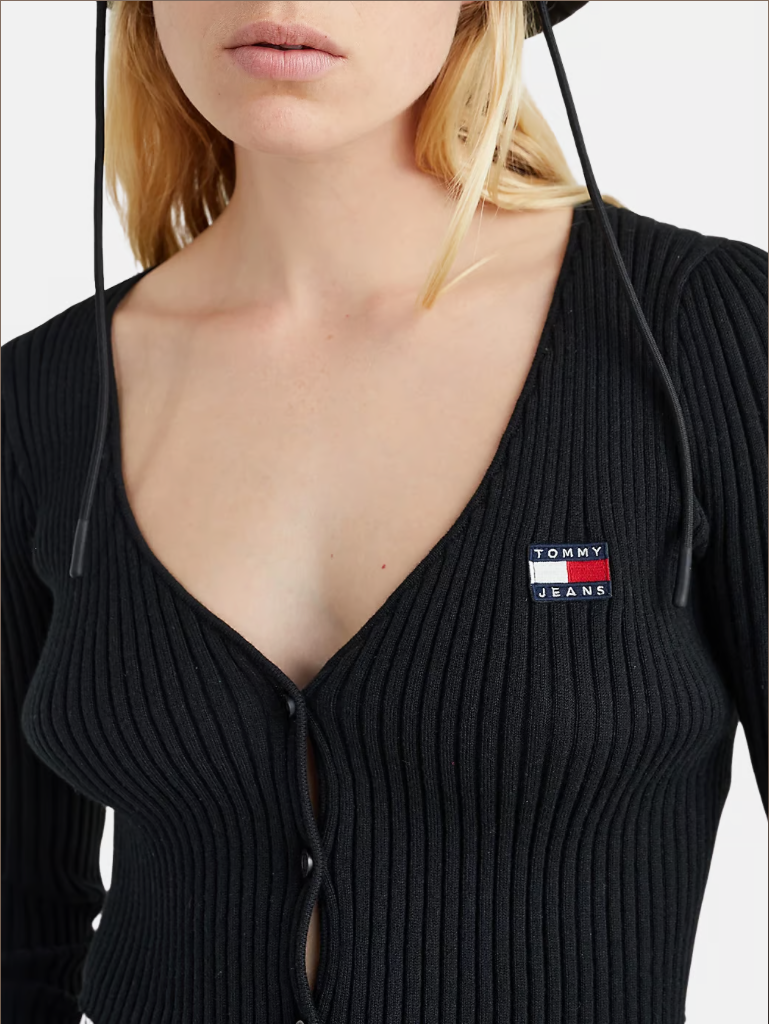 Tommy Jeans Essential Badge Cardigan – Black