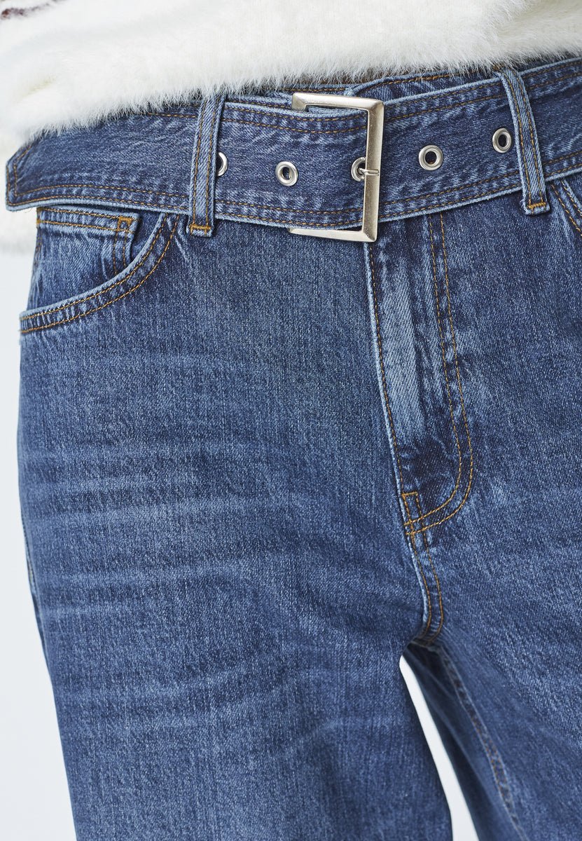 Co'couture Rumi CC Belt Wide-Leg Jeans – Dark Denim