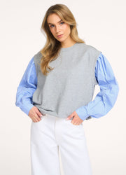 Co'couture Sabina Mix Shirt Sweat – Light Grey