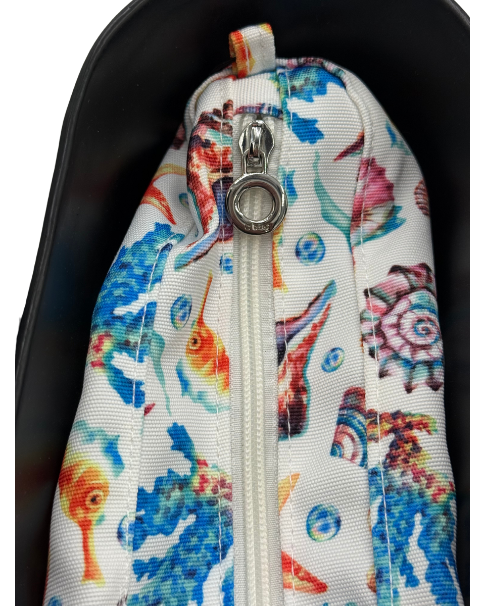 O bag Mini – Black Tote Bag with Ocean Print Interior