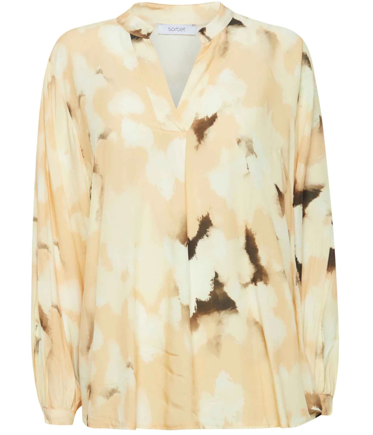 Sorbet Irina Abstract Print Blouse - Sandshell
