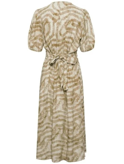 Sorbet SBALPINE Swirl Print Midi Dress - Beige