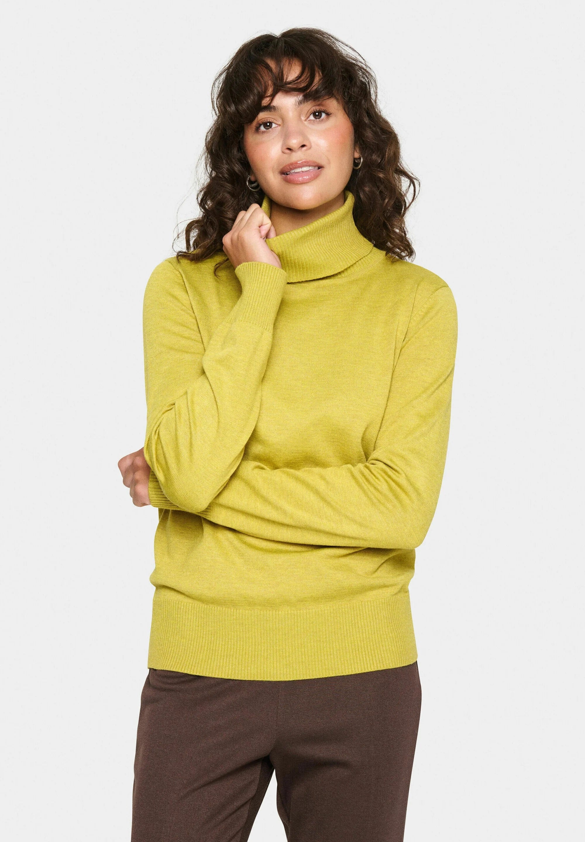 Saint Tropez MILASZ Rollneck Pullover - Lime Yellow