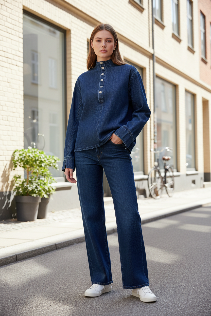 Azmina Denim Blouse – Denim look