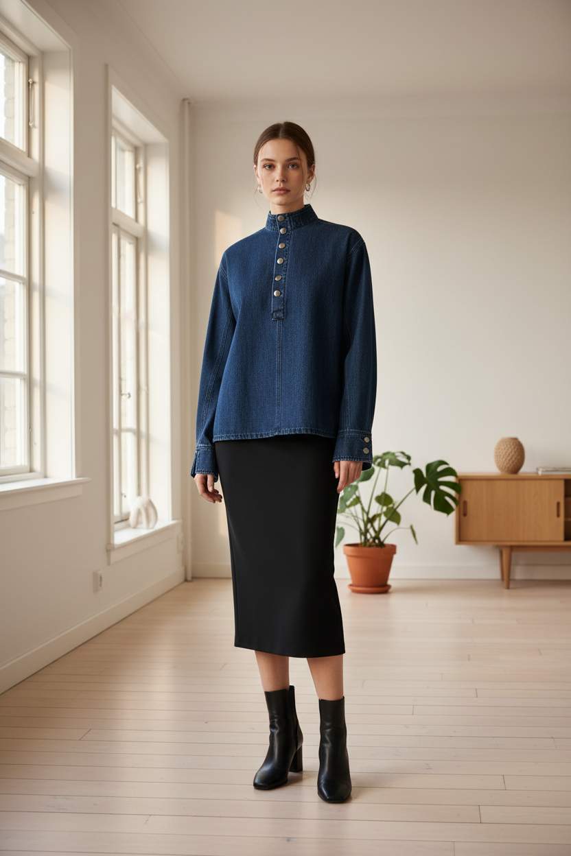 Azmina Denim Blouse – Interiőr