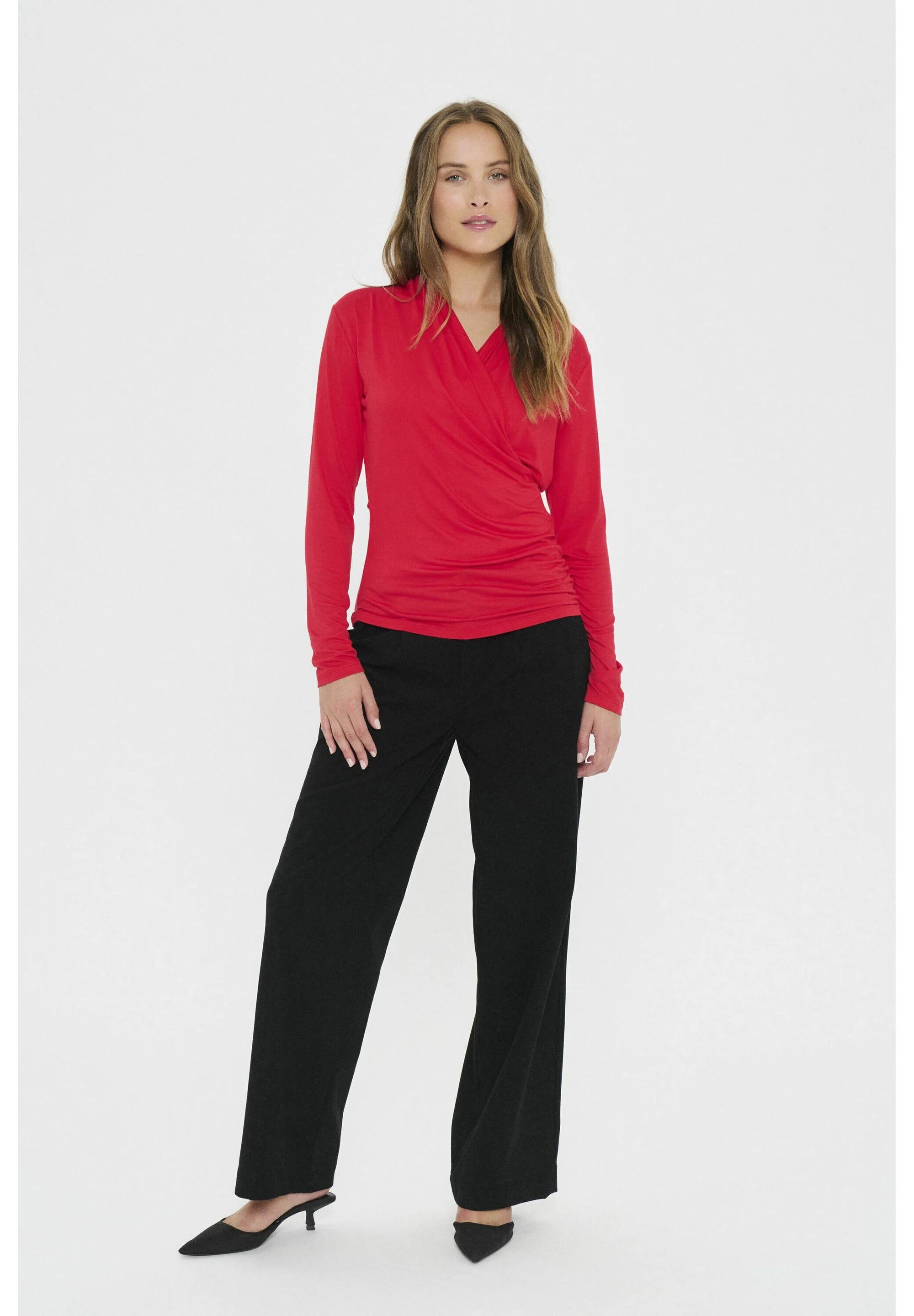 VIGGASZ WRAP Long Sleeve Top - Red