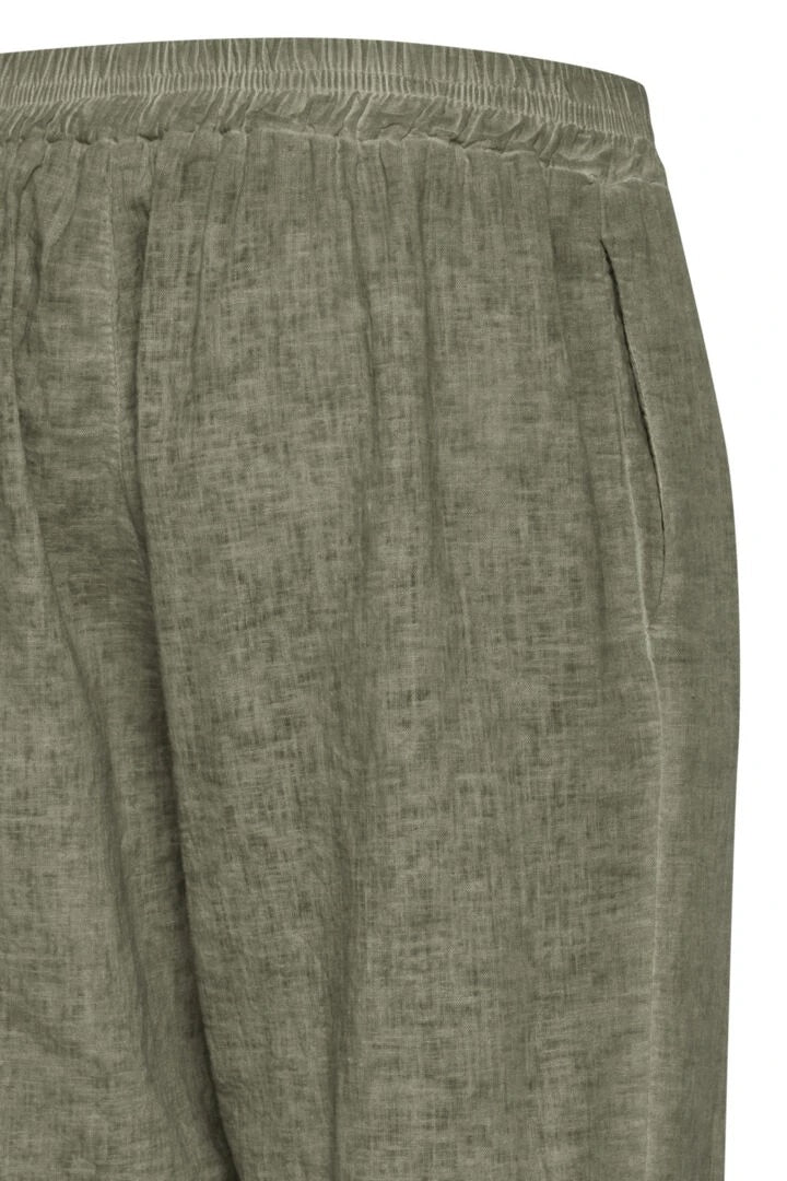 Sorbet SBLIAMO Linen Wide-Leg Pants - Sage Green