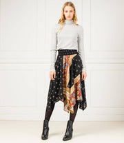 Desigual Blunt Floral Asymmetric Skirt