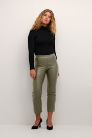 KAFFE Faux Leather Cropped Pants