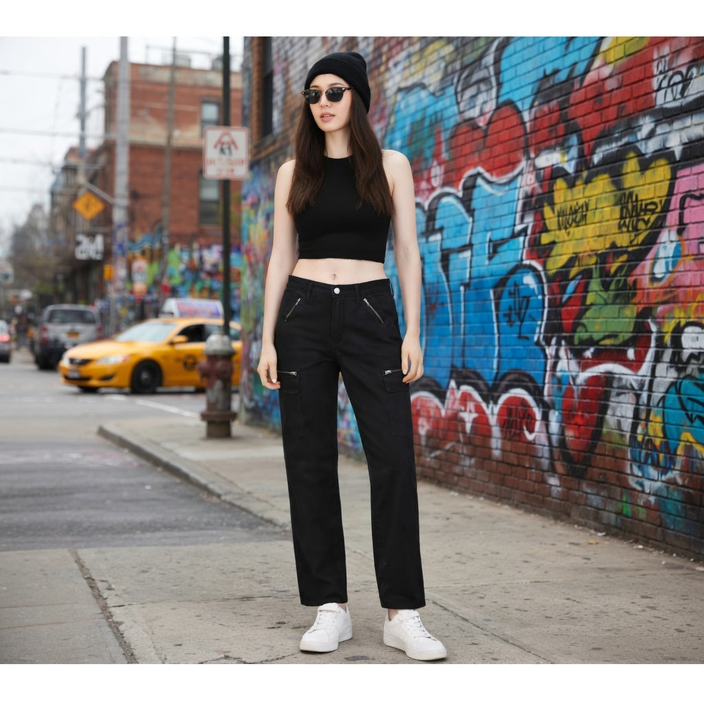 Pulz Jeans Rosita Pocket Pants – Black