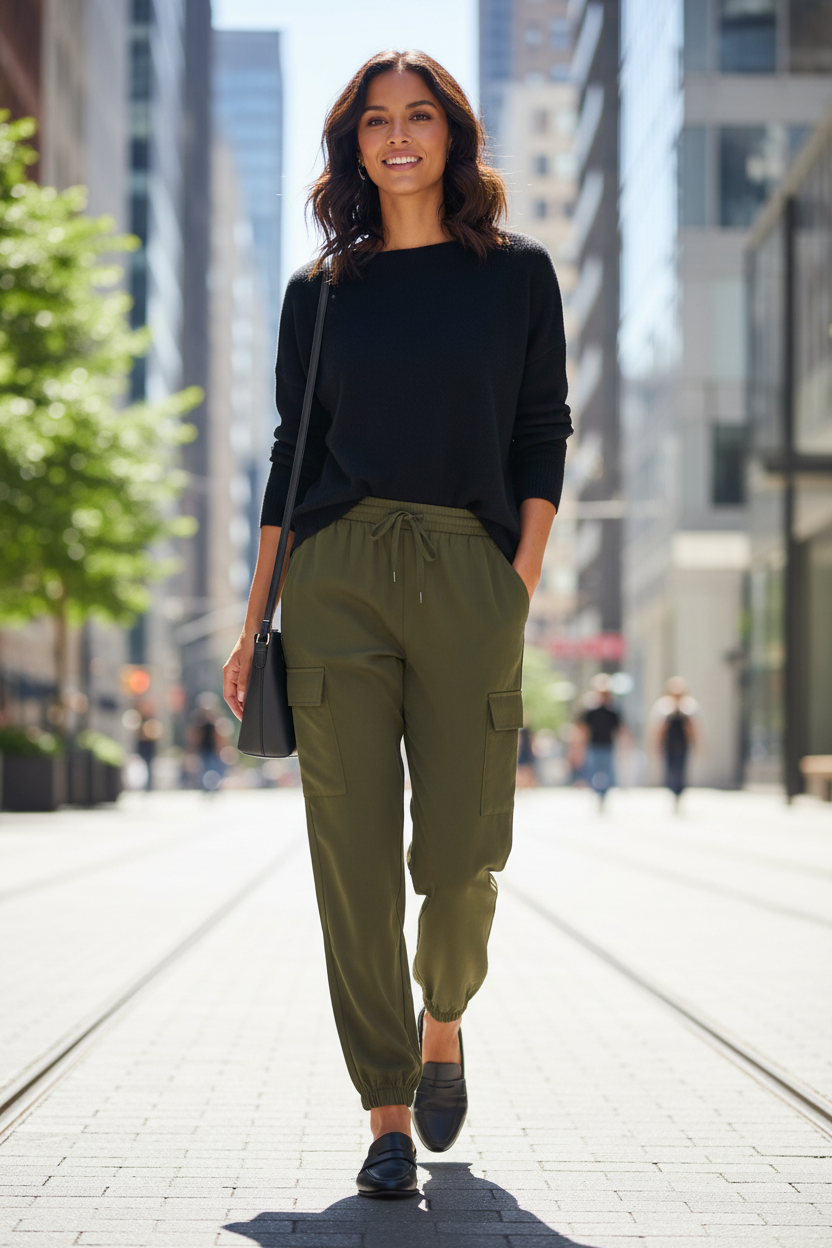 Fransa Fxcargo Cargo Jogger Pants - Olive Green