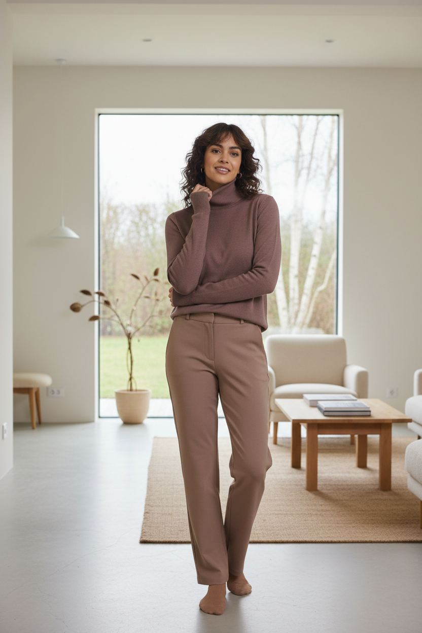 Saint Tropez MILASZ Rollneck Pullover Antler Melange - lifestyle shot 1