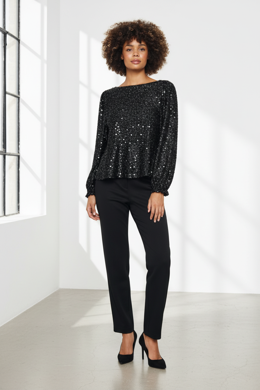 HinnaSZ Sequin Blouse - Lifestyle Full Body
