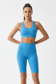 The Jogg Concept JCSahana Seamless Ribbed Biker Shorts - Blue
