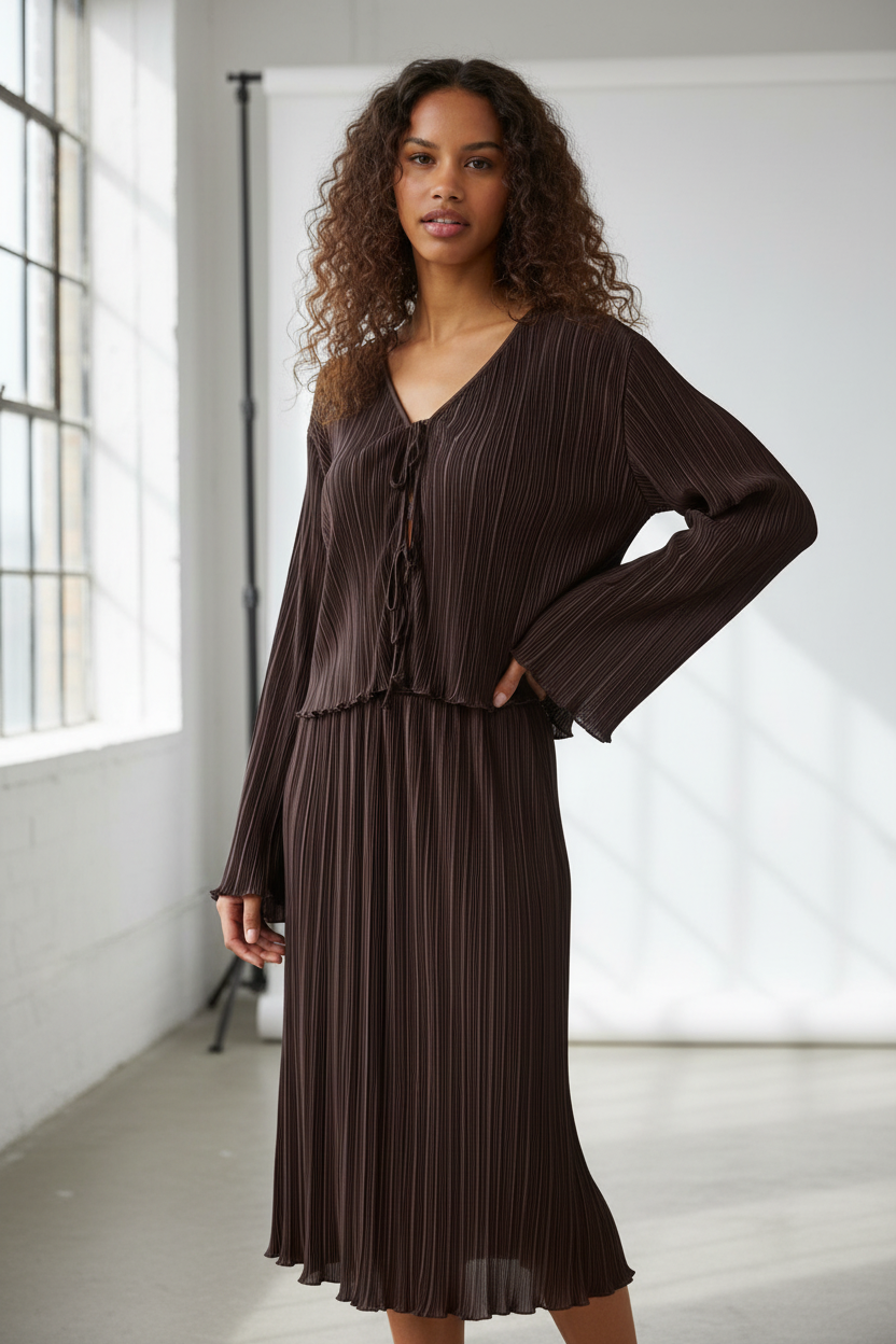 ZuniSZ Pleated Cardigan - Lifestyle Elegant