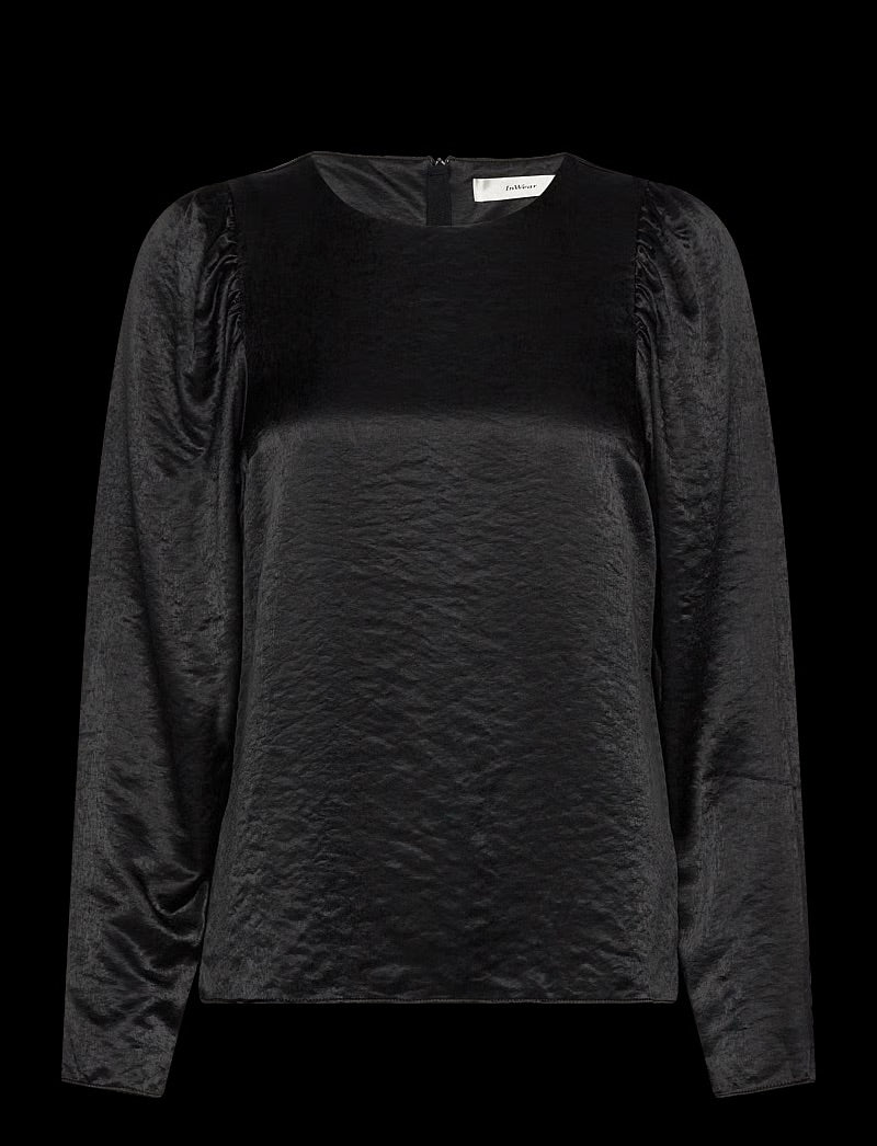 InWear DidraIW Blouse - Black Jacquard Puff Sleeve Blouse