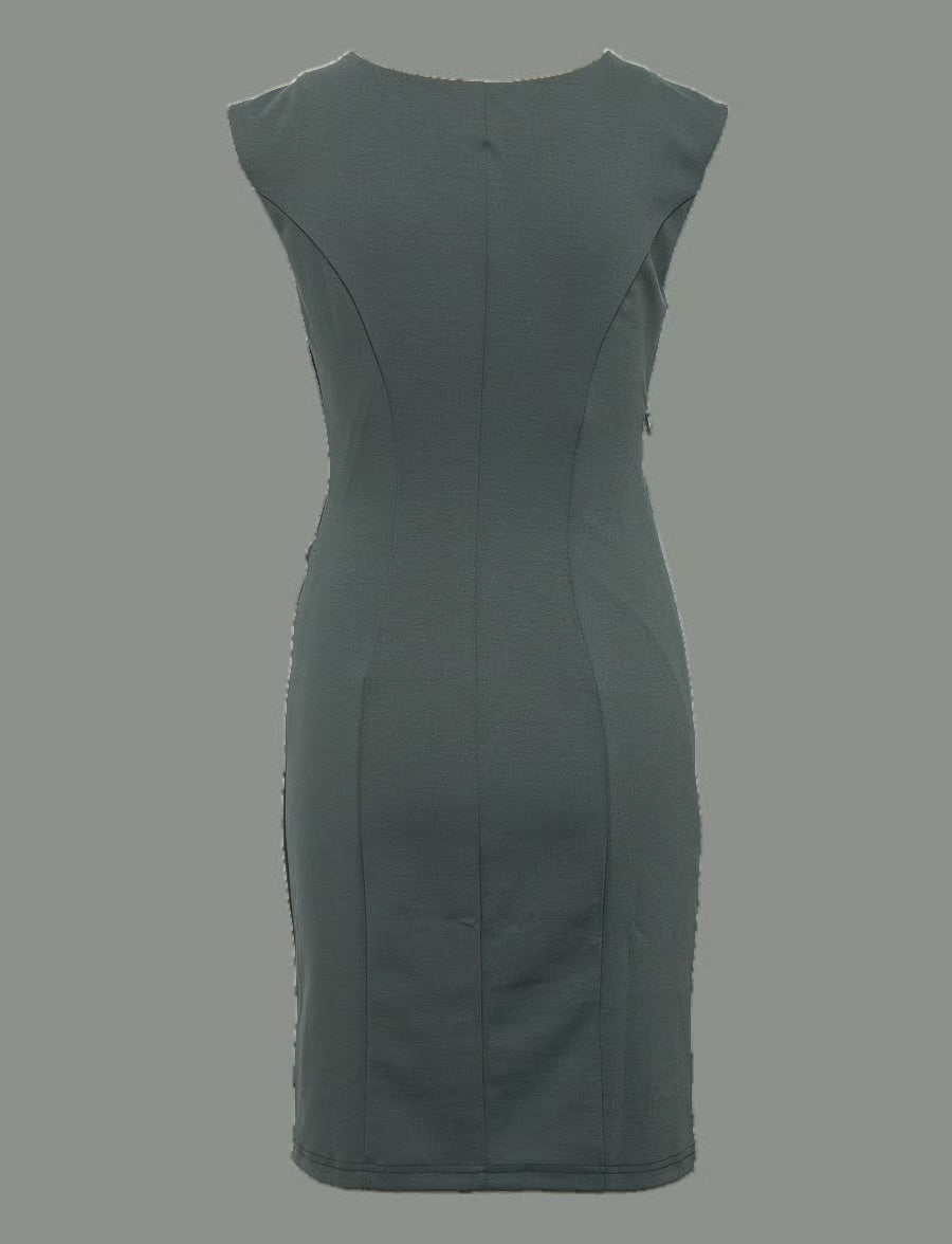 Kaffe KAindia Balsam Green Ruched Side Bodycon Dress – Round Neck Cap Sleeves Knee Length | Women