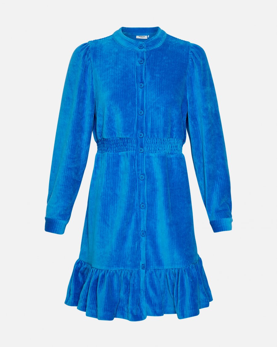 MSCH Floriana Corduroy Shirt Dress Blue