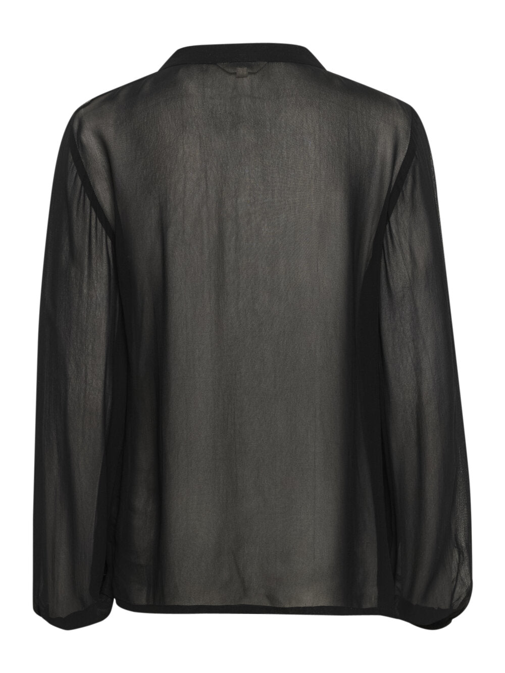 Part Two DittePW Blouse - Black Sheer V-Neck Blouse